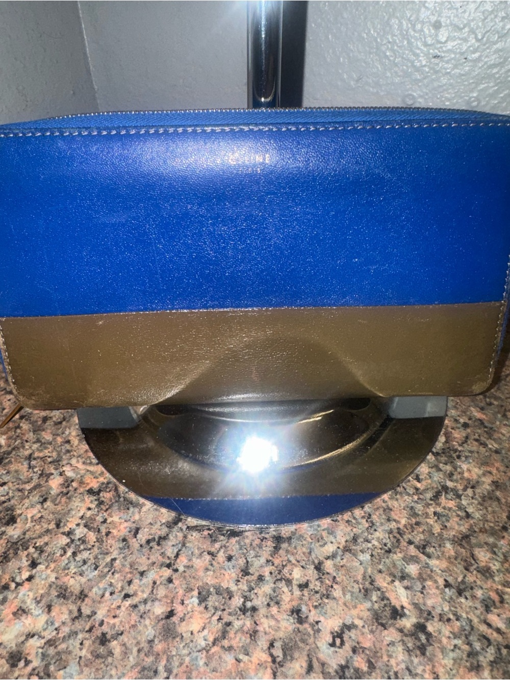 Celine Electric Blue Leather Zip long wallet